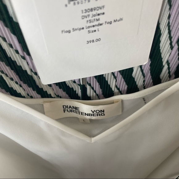 Diane von Furstenberg Jolene Pleated Striped Chiffon Top - Picture 10 of 11